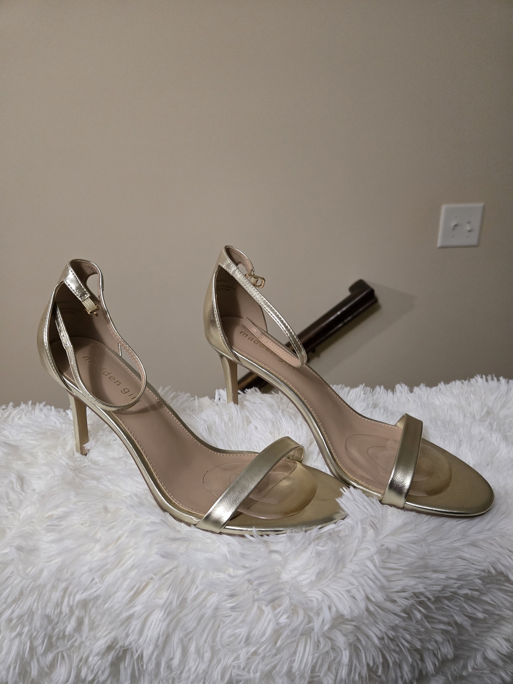 Gold Ankle-Strap Stiletto Sandals - Elegant Evening Heels